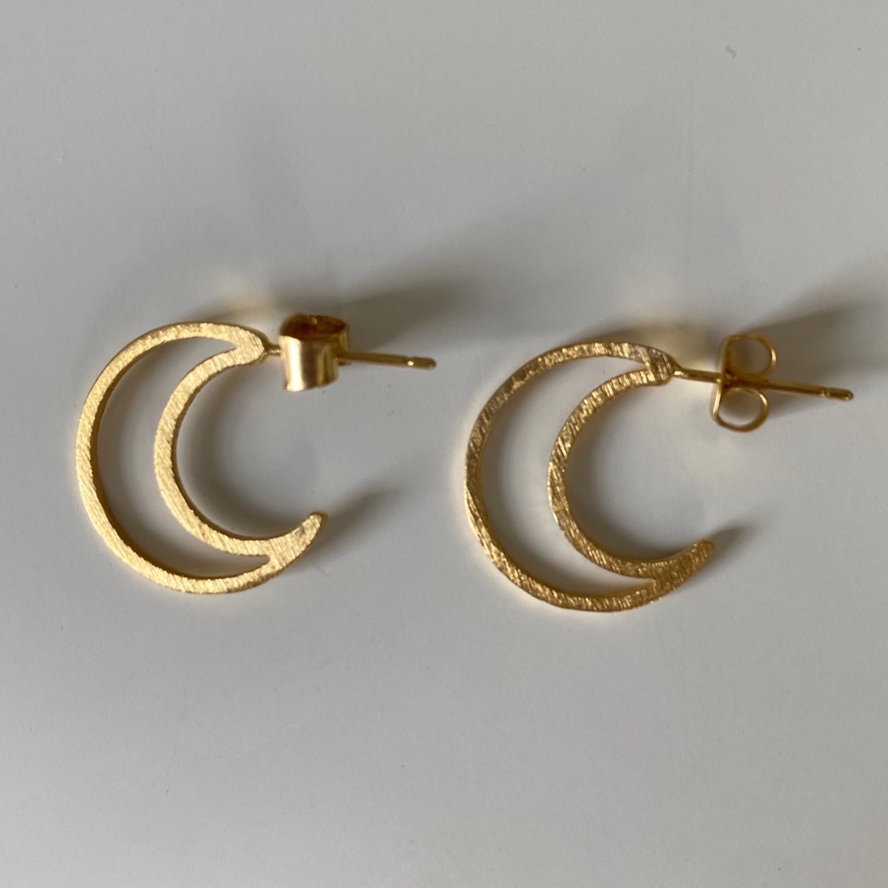 Never used moon shaped earrings